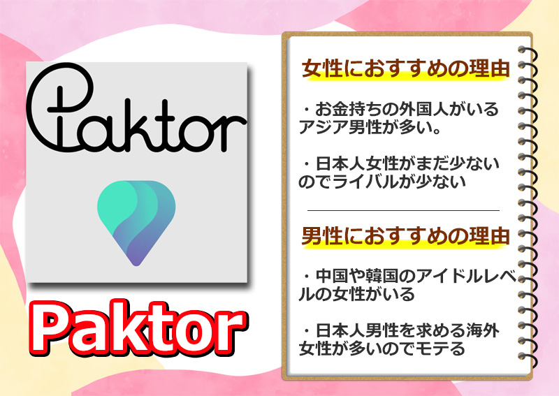 パパ活アプリの中でPaktorがおすすめの理由